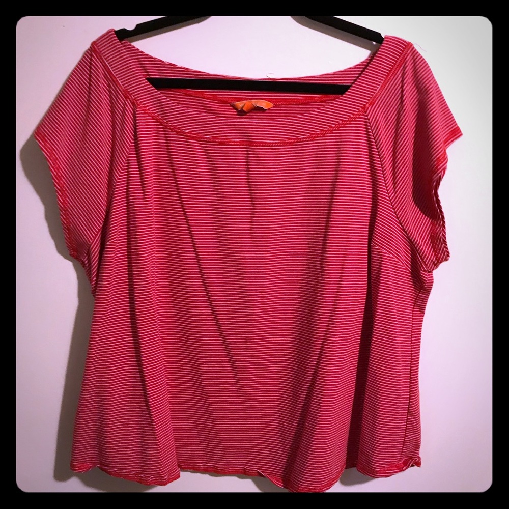 ❤️♻️Red and White striped bateau top Modcloth